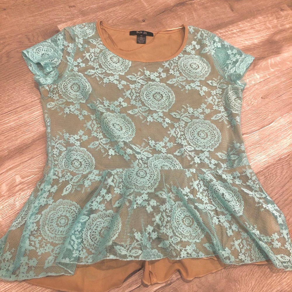 Light blue lace top